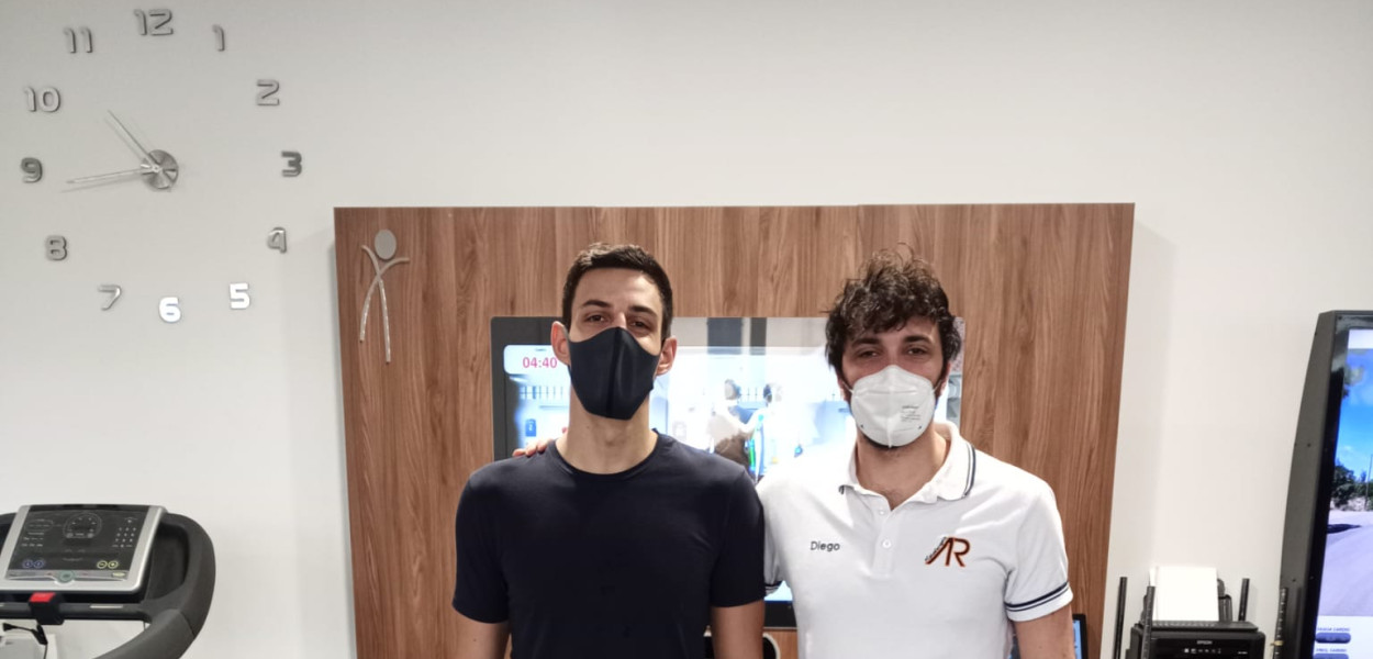 Marco Legnini col preparatore fisico Diego Alpi al Centro Ar Fisioterapia